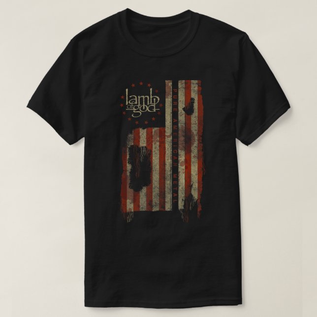 Camiseta Cordero de Dios Pura Bandera Metalizado Estadounid (Diseño del anverso)