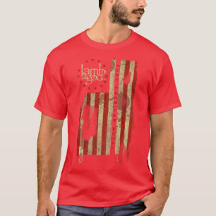 Camiseta Cordero de Dios Puro Bandera Metalizado Estadounid
