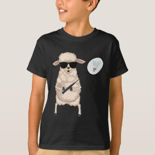 Camiseta Cordero De Oveja Gracioso Con Sombrillas Jugando B