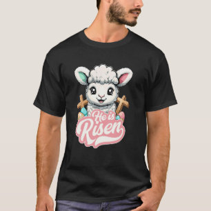 Camiseta Cordero de Pascua adorable Cruz Huevos Jesús Resuc