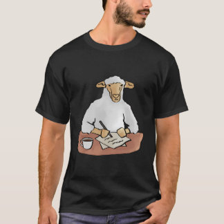 Camiseta Cordero escribiendo hobby irónico escritor escrito