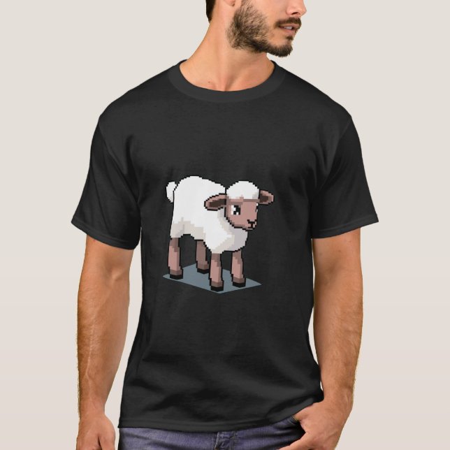 Camiseta Cordero Pixel Art Juego Estilo Retro 32 bits (Anverso)