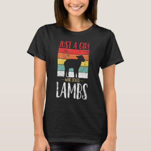 Camiseta Cordero Sólo Un Chica Que Ama La Vintage Retro De