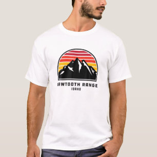Camiseta Cordillera de Sawtooth Idaho Estilo Retro Montaña