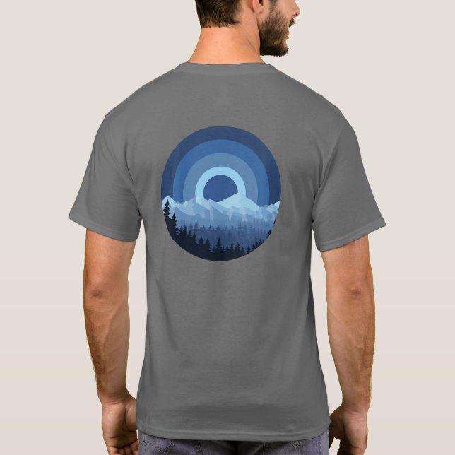 Camiseta Cordillera del Parque Nacional del Azul Retro Vint (Reverso)