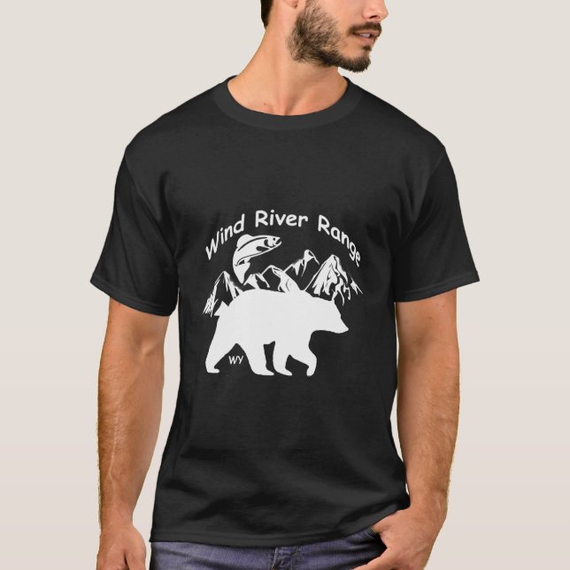 Camiseta Cordillera del Río Wind Wy Fish Mountains Bears (Anverso)