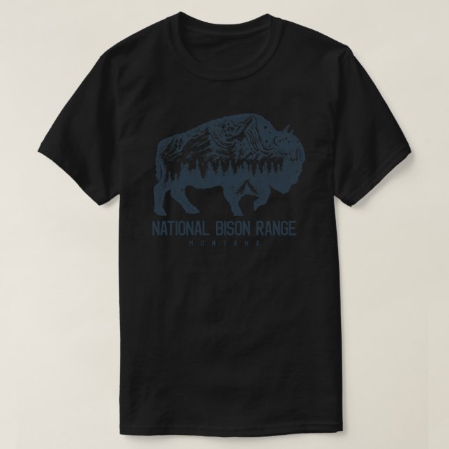 Camiseta Cordillera Nacional de Bison Montana Bison Buffalo (Diseño del anverso)