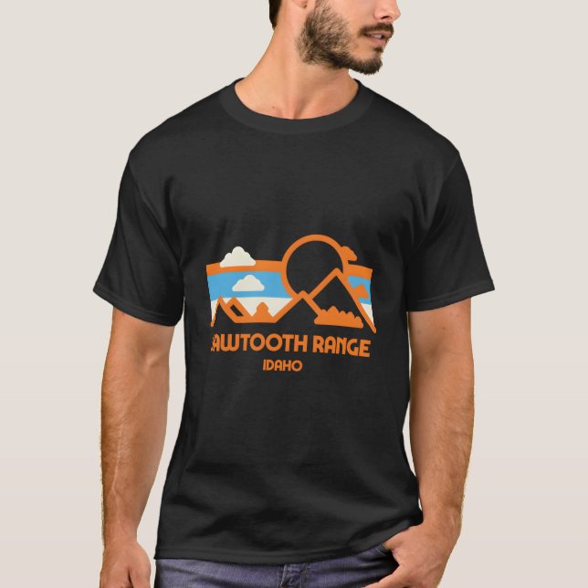 Camiseta Cordillera Retro Sawtooth Sierra Idaho (Anverso)