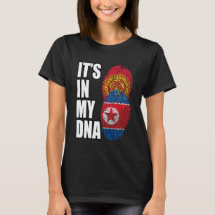 Camiseta Corea Del Norte Y Kirguistán Mezclan Bandera Del P