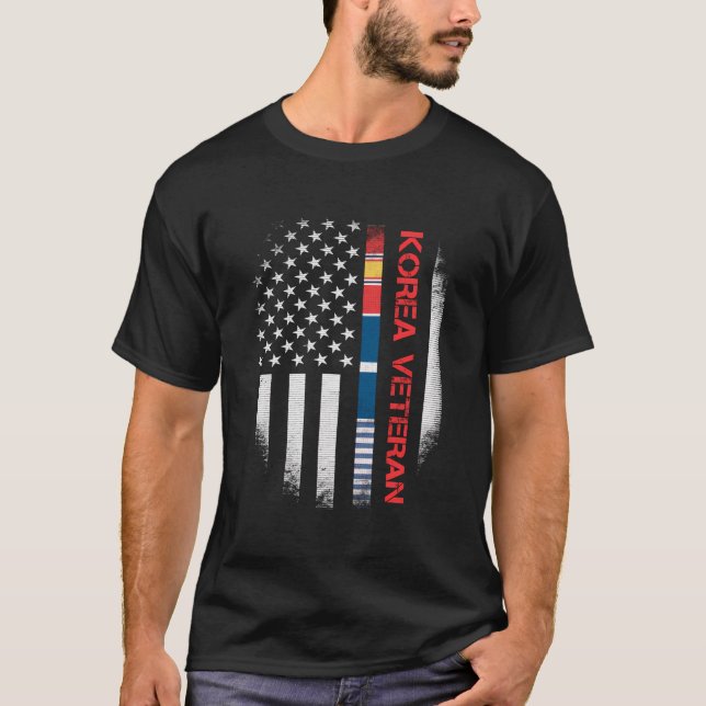 Camiseta Corea Del Sur: Veterana Bandera De Ee.Uu. En Camis (Anverso)