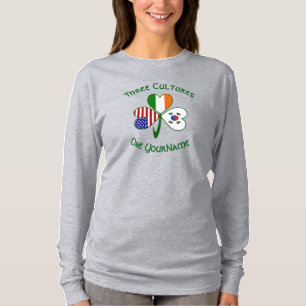 Camiseta Corea (Sur) Irlandés Americano Trébol Personalizad