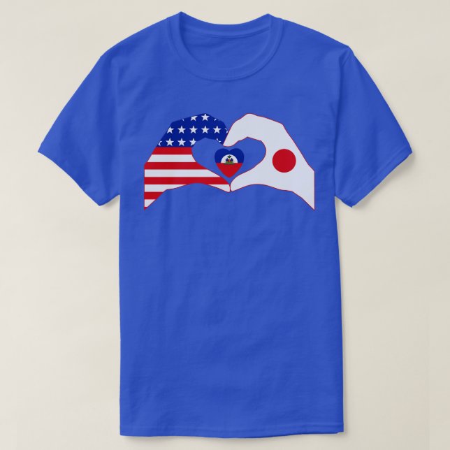 Camiseta Coreamos EE.UU. Japón Haití, un patriota multinaci (Diseño del anverso)