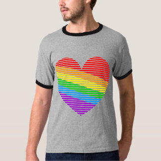 Camiseta Corey Tiger 80s Rainbow Stripe Heart