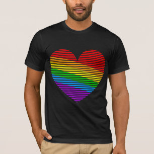 Camiseta Corey Tiger 80s Rainbow Stripe Heart