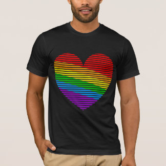 Camiseta Corey Tiger 80s Rainbow Stripe Heart