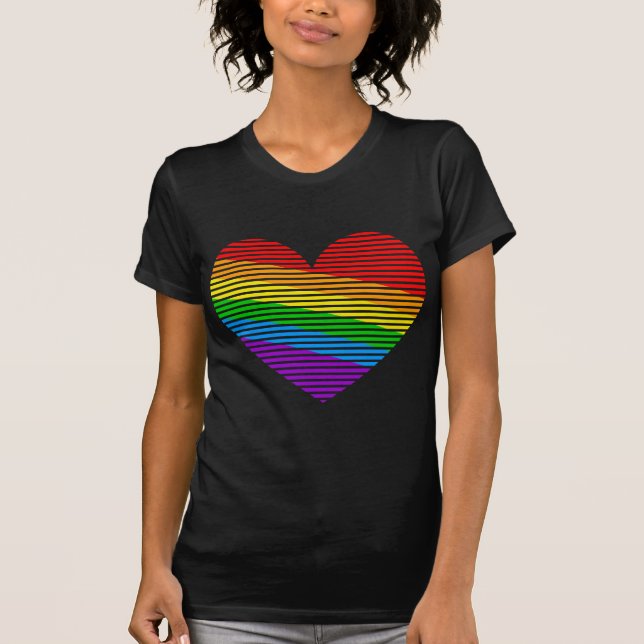 Camiseta Corey Tiger 80s Rainbow Stripe Heart (Anverso)