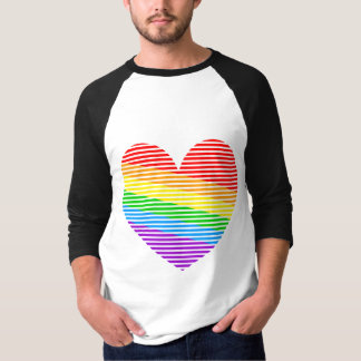 Camiseta Corey Tiger 80s Rainbow Stripe Heart Ragl