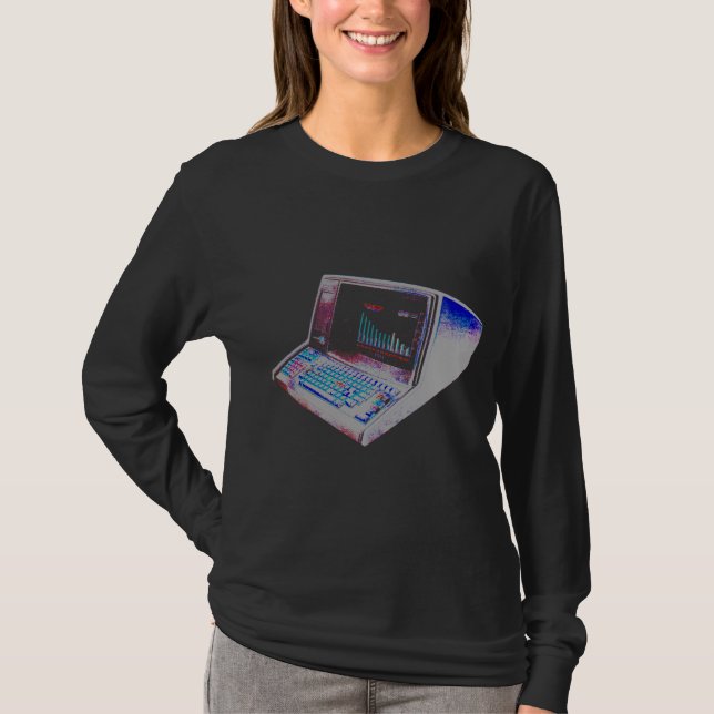 Camiseta COREY TIGER 80s RETRO ANTIGUO COMPUTADOR (Anverso)