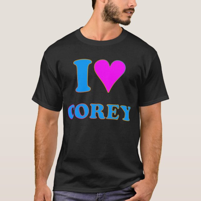 Camiseta COREY TIGER 80's Retro I LOVE COREY (Anverso)
