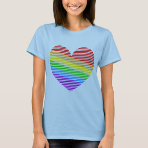 Camiseta Corey Tiger 80's Retro Rainbow Stripe Corazón Cami