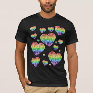 Camiseta Corey Tiger 80s Vintage Arcoíris Corazones de San 