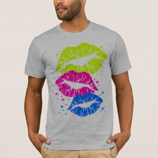 Camiseta Corey Tiger 80s Vintage Labios y Estrellas Besos