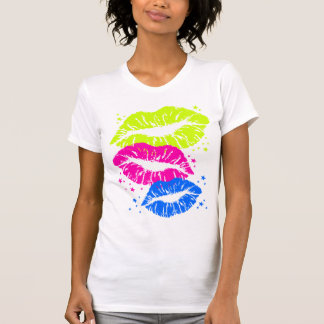 Camiseta Corey Tiger 80s Vintage Labios y Estrellas Besos