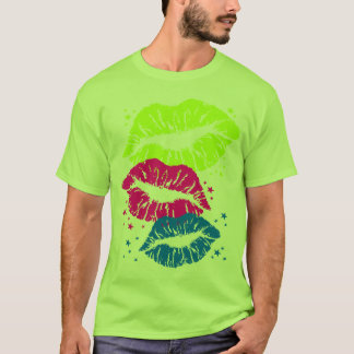 Camiseta Corey Tiger 80s Vintage Labios y Estrellas Besos