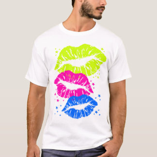 Camiseta Corey Tiger 80s Vintage Labios y Estrellas Besos