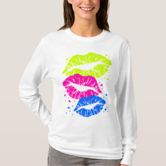 Camiseta Corey Tiger 80s Vintage Labios y Estrellas Besos