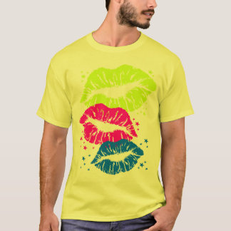 Camiseta Corey Tiger 80s Vintage Labios y Estrellas Besos