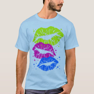 Camiseta Corey Tiger 80s Vintage Labios y Estrellas Besos