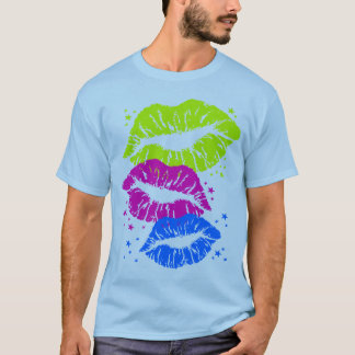 Camiseta Corey Tiger 80s Vintage Labios y Estrellas Besos