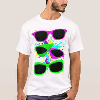 Camiseta Corey Tiger 80s Vintage Neon Sungafas Splatter