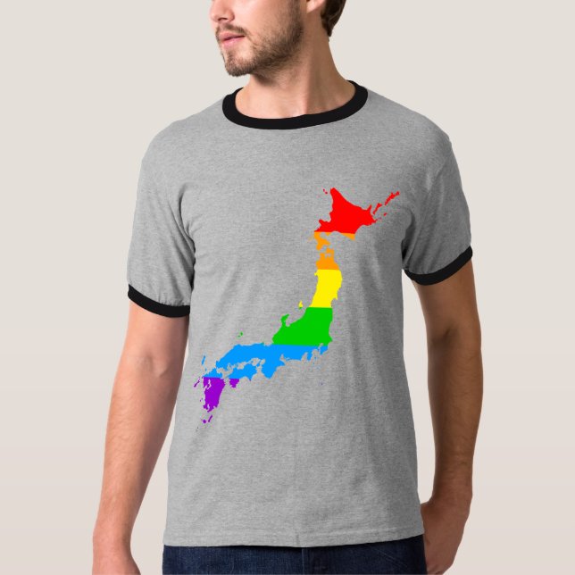 Camiseta Corey Tiger Estilo 80s Japón Arcoíris (Anverso)