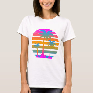 CAMISETA COREY TIGER RETRO SUNSET PALM ÁRBOLES