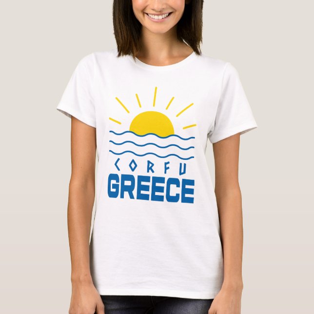 Camiseta Corfú Grecia Sunshine and Sea Waves Women's (Anverso)