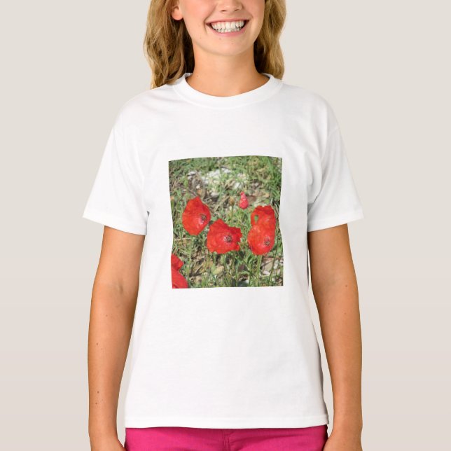 Camiseta Corfu Red Poppies Kids (Anverso)