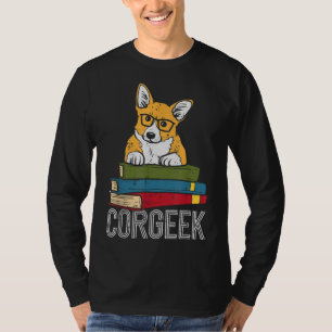 Camiseta Corgeek Book Lover Welsh Corgi Funny Nerg Dog Love