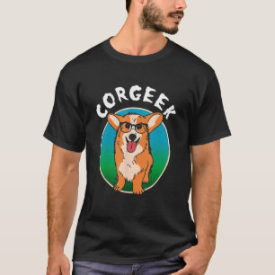 Camiseta Corgeek Cute Corgi Geek Perro Pun Bookworm libro L