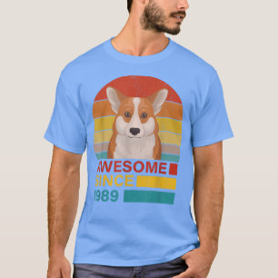 Camiseta Corgi 1989 Años Funny Corgi Retro Suns