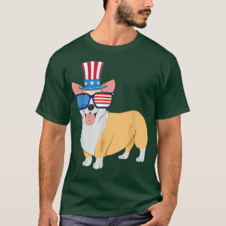 Camiseta Corgi 4 de julio American Puppy USA Perro Corgi Lo