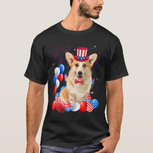 Camiseta Corgi 4 De Julio Globaliza Perro Bandera Americana