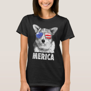 Camiseta Corgi 4 De Julio Merica Hombres Mujeres Estadounid