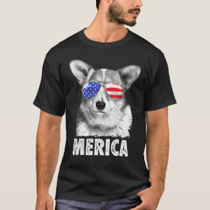 Camiseta Corgi 4 De Julio Merica Hombres Mujeres Usa Bander