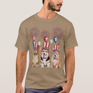 Camiseta Corgi 4 de julio Perro Lover Hombres Mujeres Estad