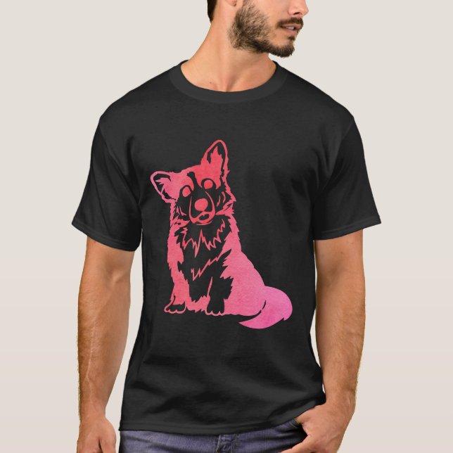 Camiseta Corgi acuarela rosa (Anverso)