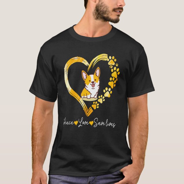Camiseta Corgi Adorable Con Corazón Salva Vidas (Anverso)