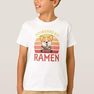 Camiseta Corgi Alimentado Por Perros De Noodle Ramen Cute K