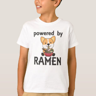 Camiseta Corgi Alimentado Por Ramen Cute Kawaii Noodle